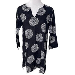 KikiSol Moroccan Black and White Lightweight Tunic